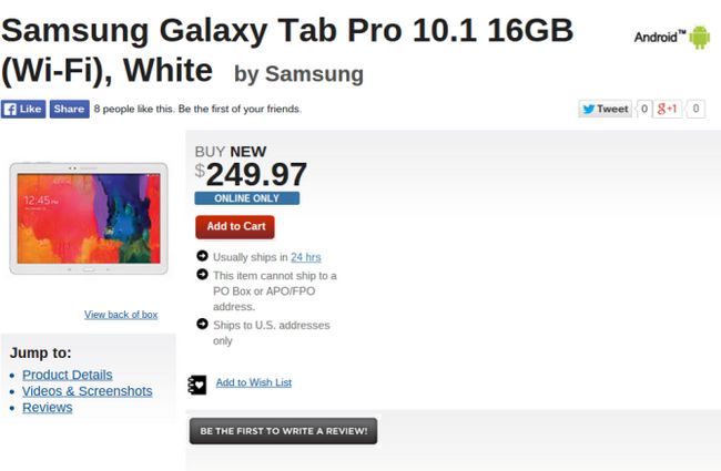 Fotografía - [Offre Alerte] Blanc 16GB Samsung Galaxy Tab 10.1 Pro démarqués au 249 $ chez GameStop Online Store